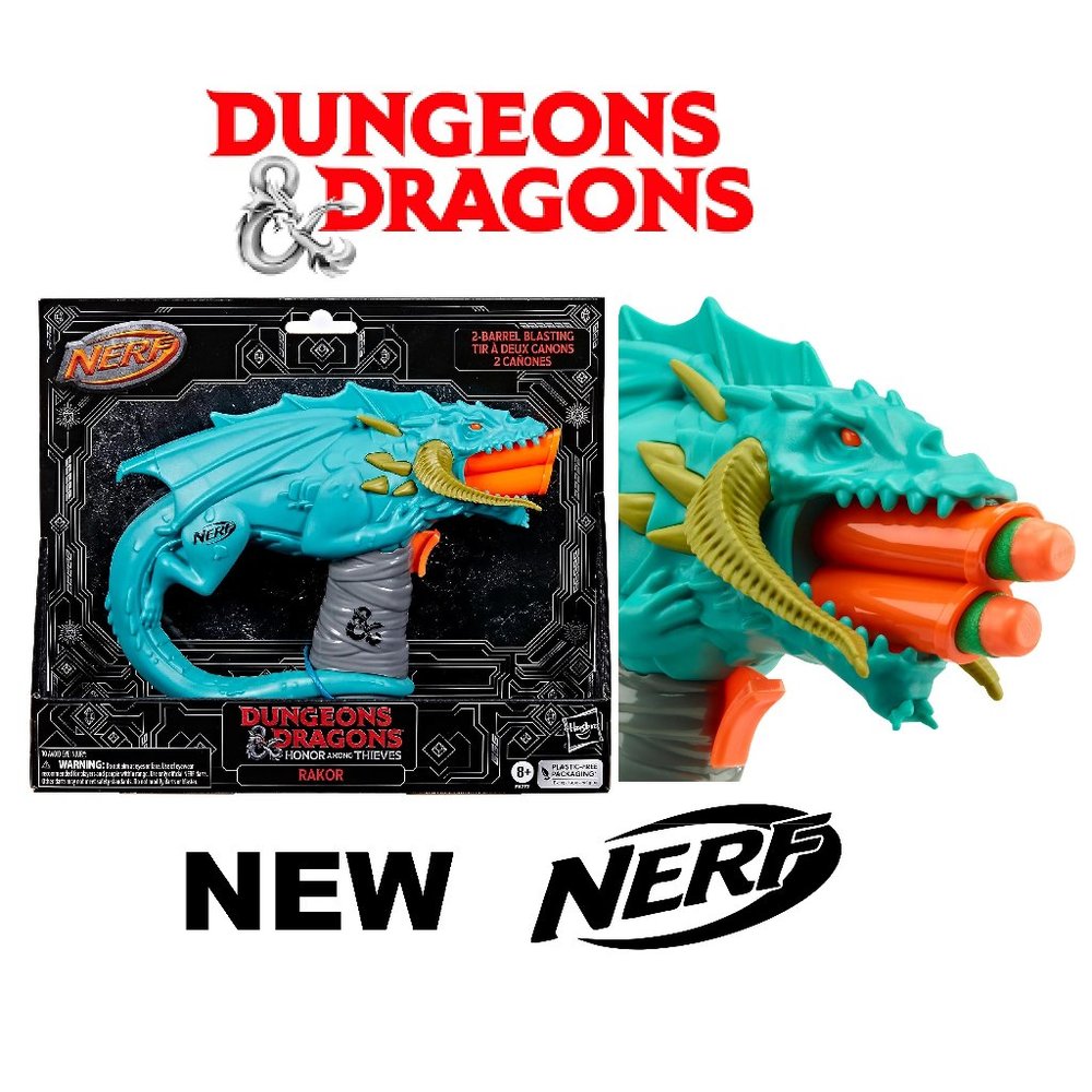 NEW NERF Dungeons & Dragons Rakor Blaster Dart Gun Outdoor Games with Darts $15